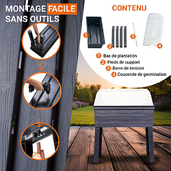 Acheter Habitat Et Jardin Kit de 3 carrés potagers Urban sur pieds avec serre - 75 x 37 x 65 cm