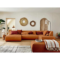 Lisa Design Onyx - canapé panoramique d'angle droit 7 places - en tissu pas cher