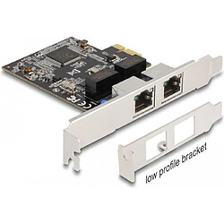 DELOCK 88615 Carte PCI Express - 2 RJ45 - Gigabit LAN - RTL8111 Chipset