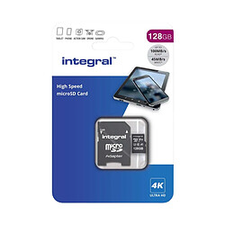Integral Carte Mémoire MicroSDHC/XC V30 UHS-I U3 Haute Vitesse 128GB Noir