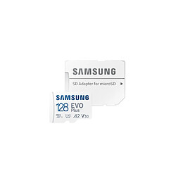 CARTE MEMOIRE SAMSUNG 128G MICRO SD EVO PLUS 2024 avec adaptateur SD classe 10 Lecture 160 Mo/s Ecriture 160 Mo/s MB-MC128SA/EU