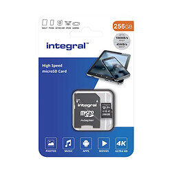 Integral Carte Mémoire MicroSDHC/XC V30 UHS-I U3 Haute Vitesse 256GB Noir