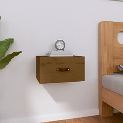 vidaXL Table de chevet murale - Marron miel