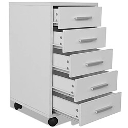vidaXL Caisson à tiroirs - Blanc pas cher