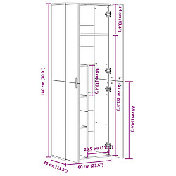 vidaXL Buffet haut Blanc 180 cm pas cher