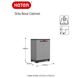 Keter Armoire de rangement - Gris et noir pas cher