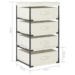 vidaXL Étagère de rangement - Crème pas cher