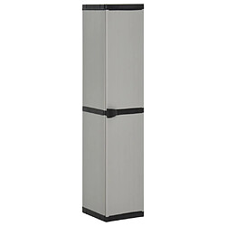 vidaXL Armoire de jardin 3 étagères Gris/Noir