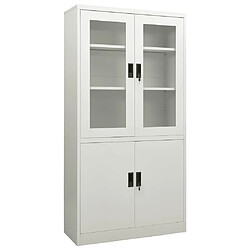 vidaXL Armoire de bureau Gris clair - Acier Armoire à dossiers métal - Serrures et étagères réglables - 90 x 40 x 180 cm