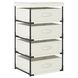 vidaXL Étagère de rangement - Crème Étagère avec 4 paniers en tissu - Acier - 45 x 38 x 80 cm - Panier amovible