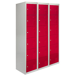Monstershop Casier de rangement - Rouge - 3x6 portes