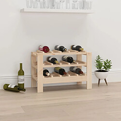 vidaXL Casier à vin - Bois de pin massif Casier à vin pour 15 bouteilles - Bois de pin massif - 61,5 x 30 x 42 cm - Cadre robuste
