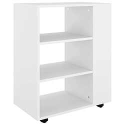 vidaXL Armoire à roulettes 60x35x75 cm - Blanc