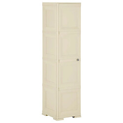 vidaXL Armoire plastique Blanc Armoire plastique design bois - 40 x 43 x 164 cm - Effet bois - Charge max 60 kg