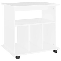 vidaXL Armoire à roulettes Blanc