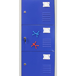 Avis Monstershop 3 x Casier en Métal de Rangement - 6 Portes Bleu
