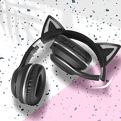 Avizar Casque Bluetooth Oreilles de Chat - Noir pas cher