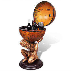 vidaXL Bar sous forme de globe Atlas