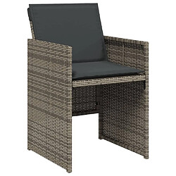 Avis vidaXL Chaises de jardin avec coussins - Lot de 4 - Gris