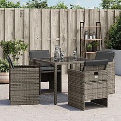 Acheter vidaXL Chaises de jardin avec coussins - Lot de 4 - Gris