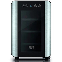 Cave à vin de service 6 bouteilles - WINECASE 6 - CASO Cave à vin de service - 6 bouteilles - LED - Inox - Face miroir - Classe A