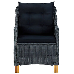 Avis vidaXL Lot de 2 chaises de jardin avec coussins résine tressée