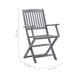 vidaXL Chaises pliables d'extérieur lot de 8 pas cher