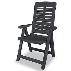 Avis vidaXL Chaises inclinables - Plastique anthracite