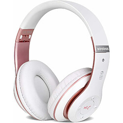 Vendos85 Casque Bluetooth Stéréo Rose