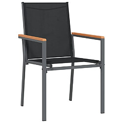 Avis VidaXL Chaises jardin - Textilène noir