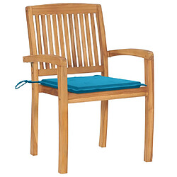 vidaXL Chaises de jardin lot de 2 - Bois de teck massif