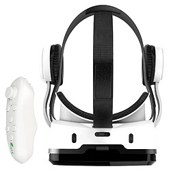 Avizar Casque VR Smartphone Réalité Virtuelle 3D avec Audio Bluetooth Shinecon G04BS blanc