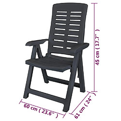 vidaXL Chaises inclinables - Plastique anthracite pas cher
