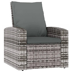 vidaXL Fauteuil inclinable de jardin avec coussins - Gris