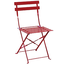 Bolero Chaises de jardin pliables lot de 2 - Rouge vif