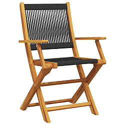 Avis Vidaxl Chaises pliantes de jardin - Bois d'acacia massif noir (lot de 4)