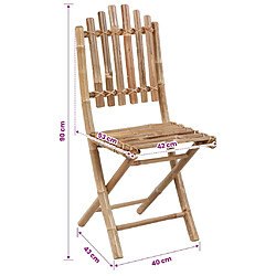 vidaXL Chaises pliables de jardin 2 pcs Bambou pas cher