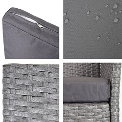 Mendler Lot de 2 chaises de jardin Halden - Gris