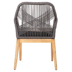 Mendler Fauteuil de jardin en bois - Gris pas cher