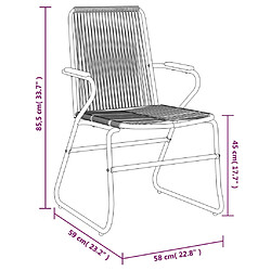vidaXL Ensemble à manger de jardin 7 pcs - Noir pas cher