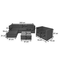 Decoshop26 Salon de jardin résine tressée - Gris et crème