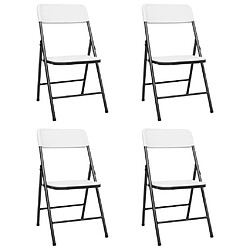 vidaXL Chaises pliables de jardin - Blanc PEHD