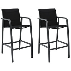 vidaXL Chaises de bar de jardin lot de 2 - Textilène