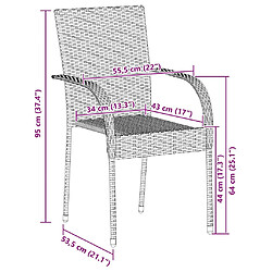 vidaXL Chaises empilables Gris pas cher