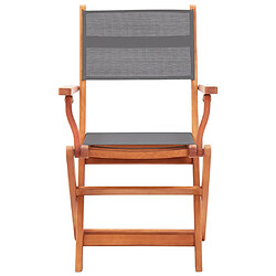 Avis vidaXL Chaises pliables de jardin - Gris - Eucalyptus - Lot de 4