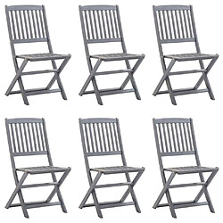 vidaXL Chaises pliables en acacia solide