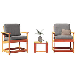 vidaXL Salon de jardin - Cire marron