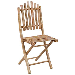 Acheter vidaXL Chaises pliables jardin Bambou avec coussins - Lot de 2