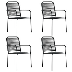 vidaXL Chaises de jardin lot de 4 - Corde coton et acier