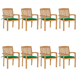 VIDAXL Chaises de jardin empilables - Teck solide